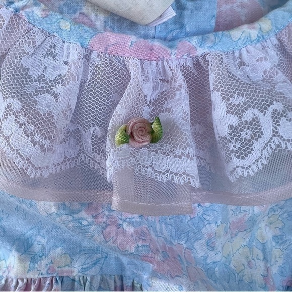 VTG Disney Winnie the Pooh Cottagecore Floral Dress 2T Lace Pierrot Collar USA - Picture 5 of 16